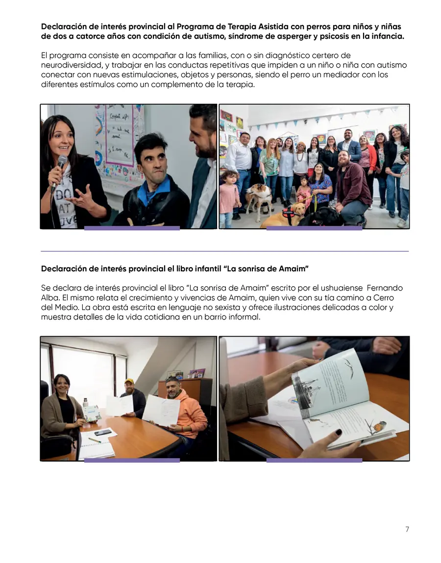 Terapia Asistida con Perros y presentación del libro La sonrisa de Amaim