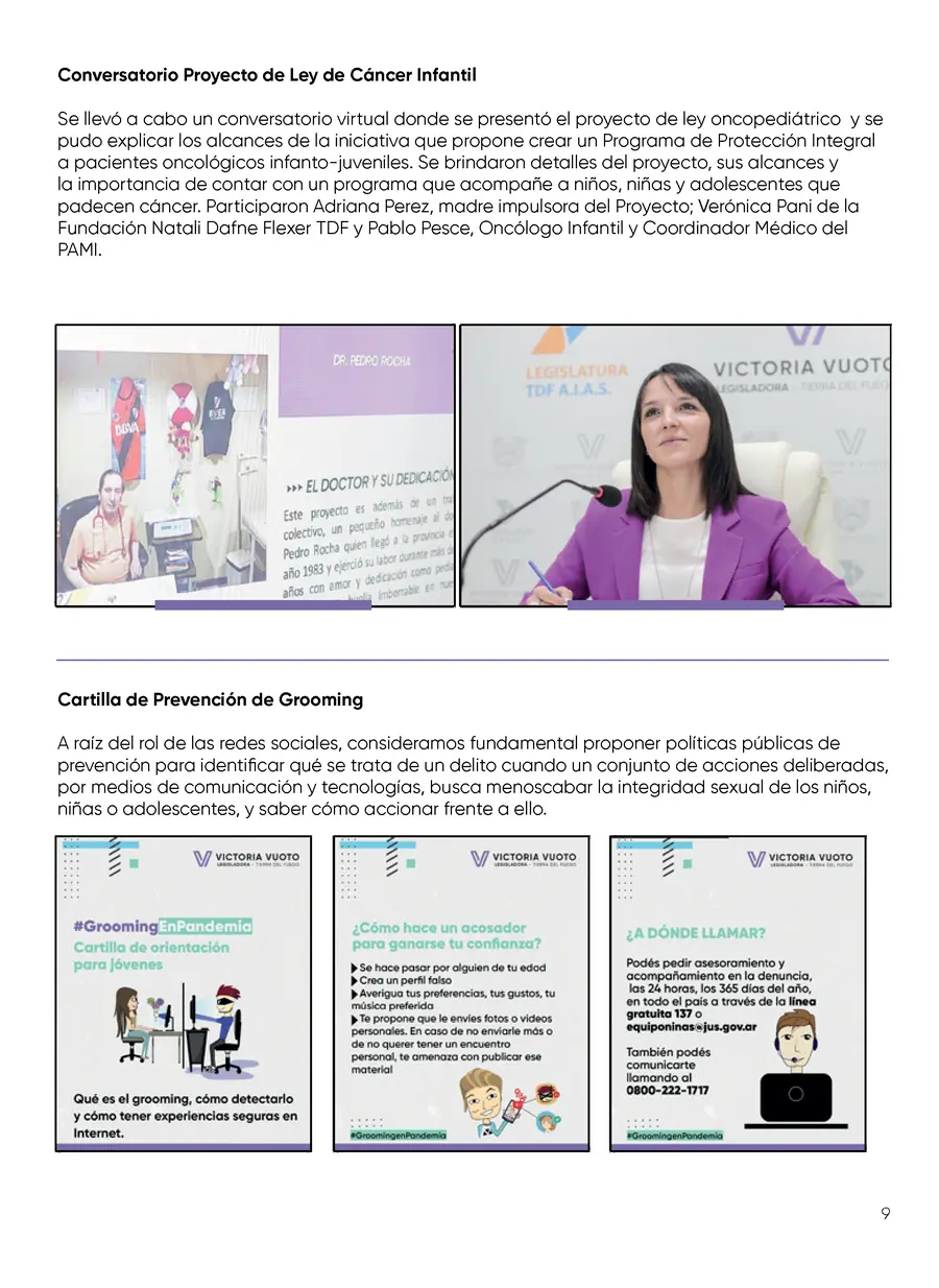 Conversatorio sobre Proyecto de Ley de Cáncer Infantil y cartilla de prevención de grooming